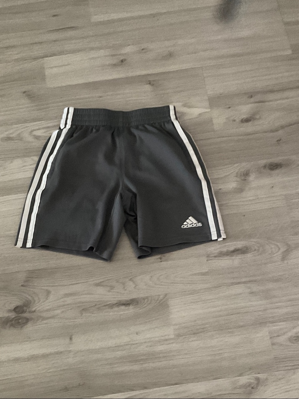 adidas Black Shorts with White Three-Stripe Trim